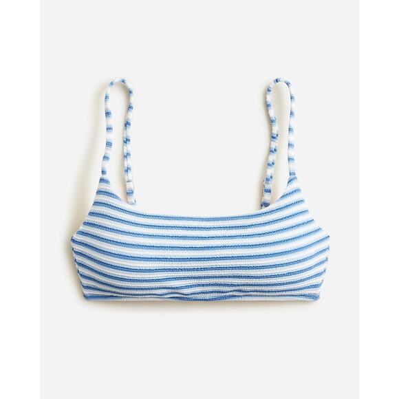 New NWT J. Crew Striped Textured Scoop Neck Bikini Swim Bathing Suit Top Size 3X - Picture 1 of 8